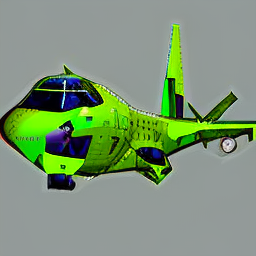 arafed airplane flying in the sky with a green tail.png