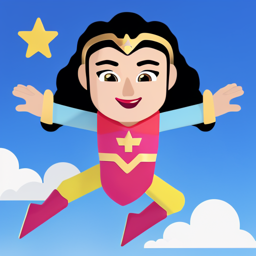 00392-2632814305-A cute Gal Gadot wonderwoman flat flying in the sky, Very detailed, clean, high quality, sharp image, Mark Ryden.png