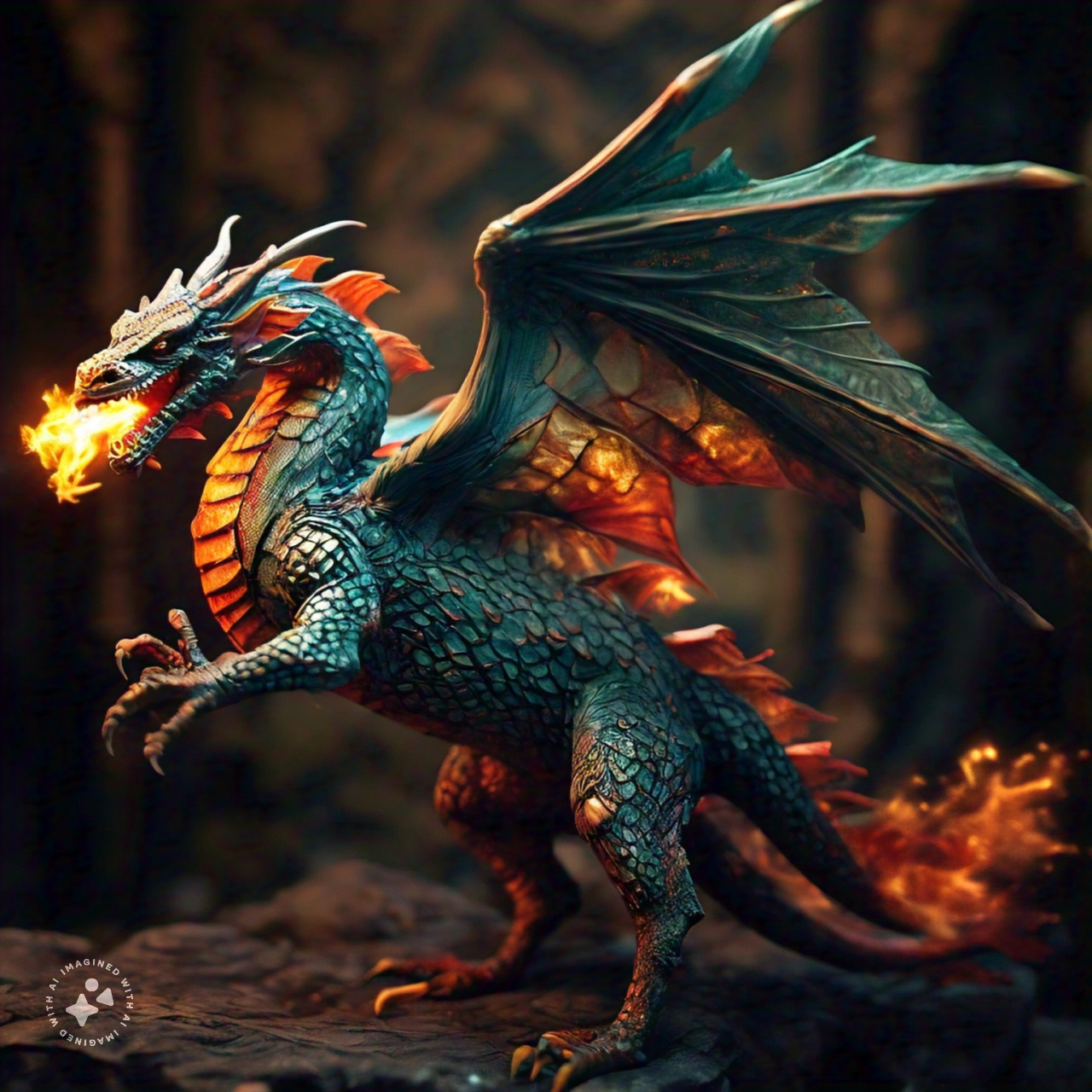 Flying Dragon, highly detailed, breathing fire.jpeg